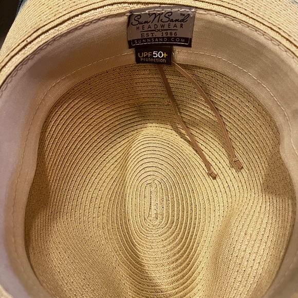 Straw Natural Ombré Blue Beach Beaded Sun Cowboy Hat - Picture 6 of 6